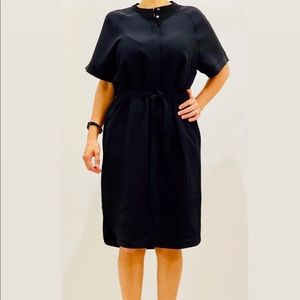 IRIS&INK SOLVEIG BELED CREPE SHIRT DRESS